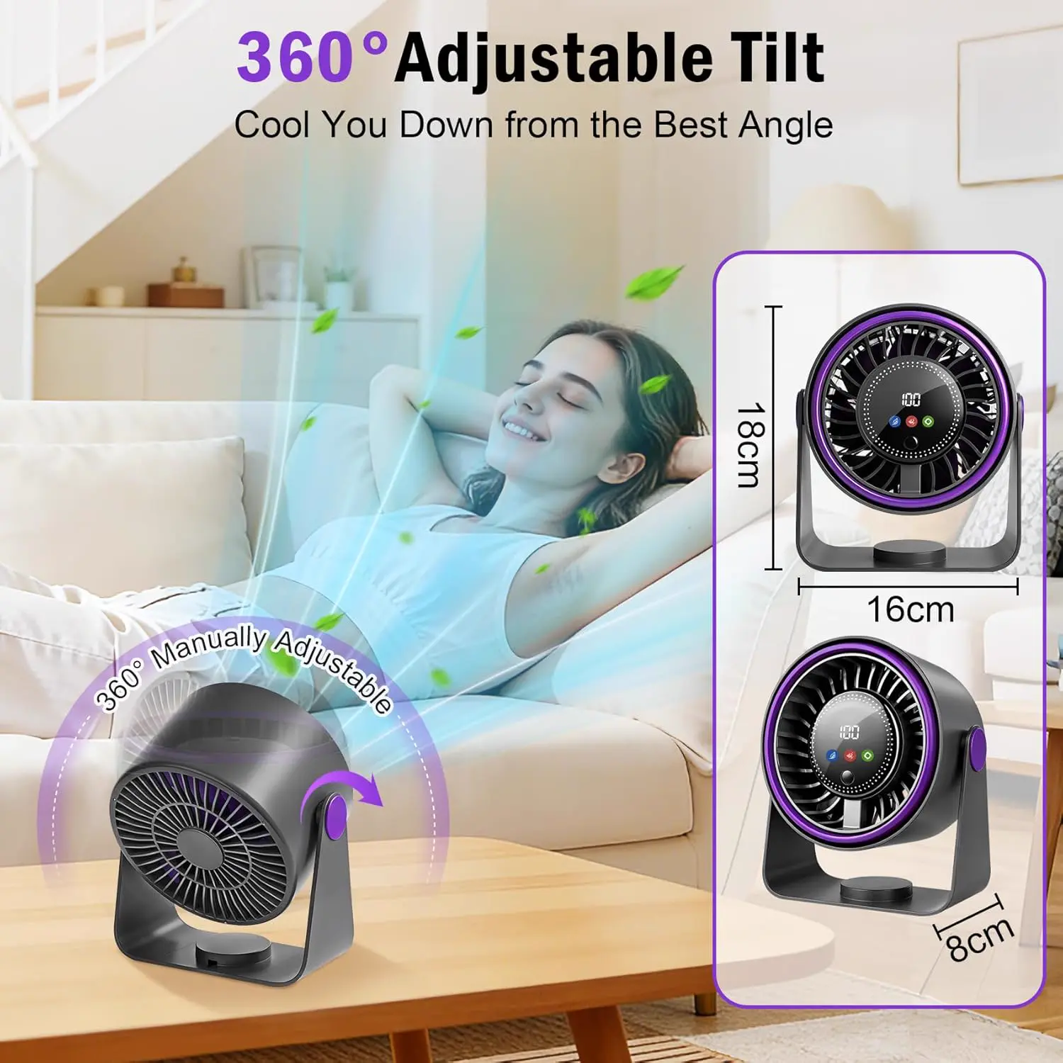 Ventilateur Silencieux de Table,Ventilateur Bureau Ventilateur vue 6