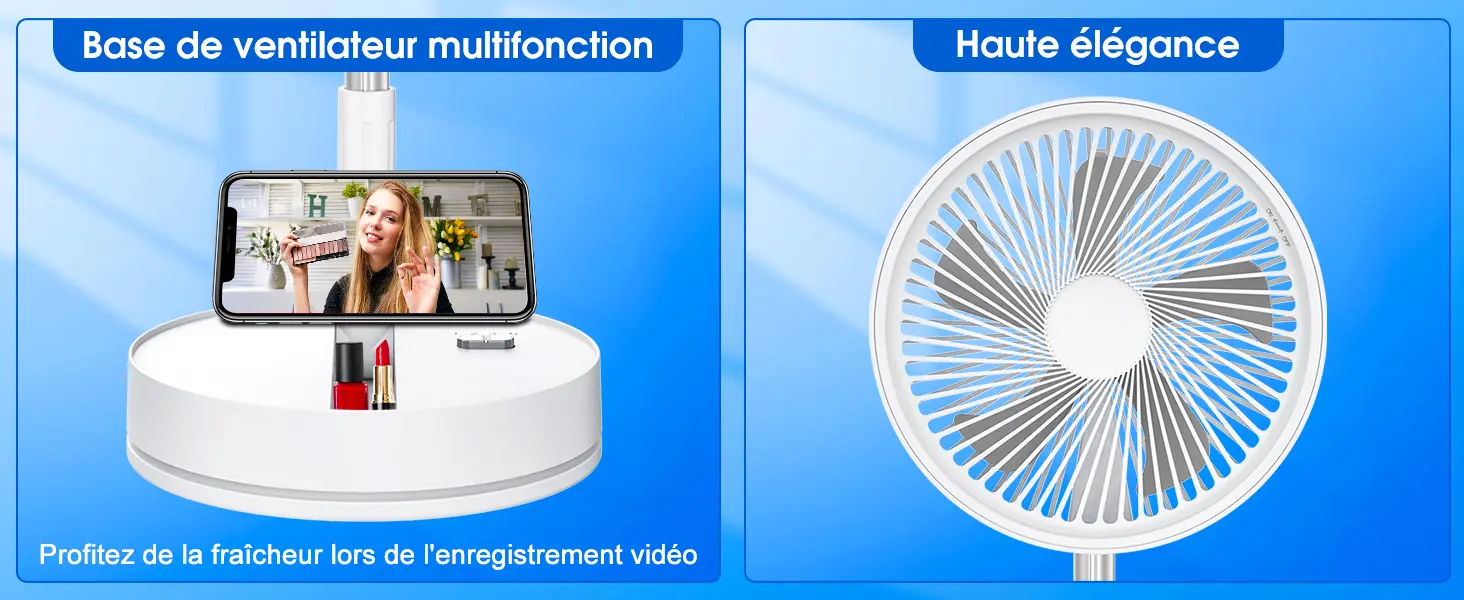 Ventilateur sur Pied Portable Silencieux avec Télécommande, 8.6" — contenu détaillé 8