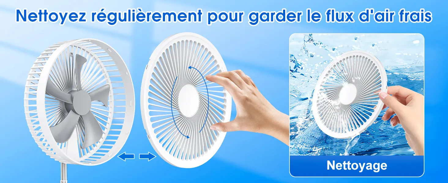 Ventilateur sur Pied Portable Silencieux avec Télécommande, 8.6" — contenu détaillé 9