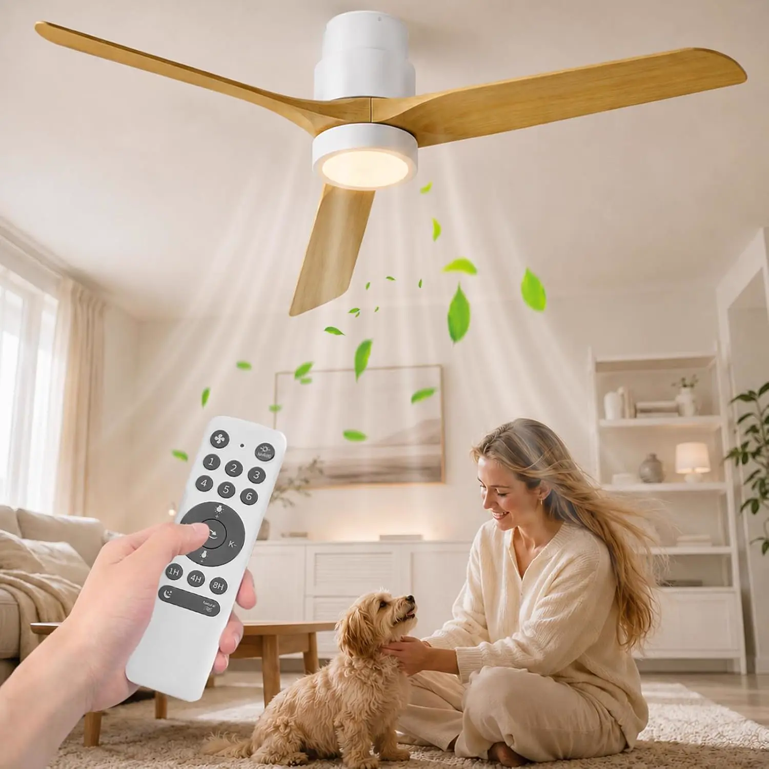 Ateroll Ventilateur Plafond Silencieux, Ventilo Plafond Avec