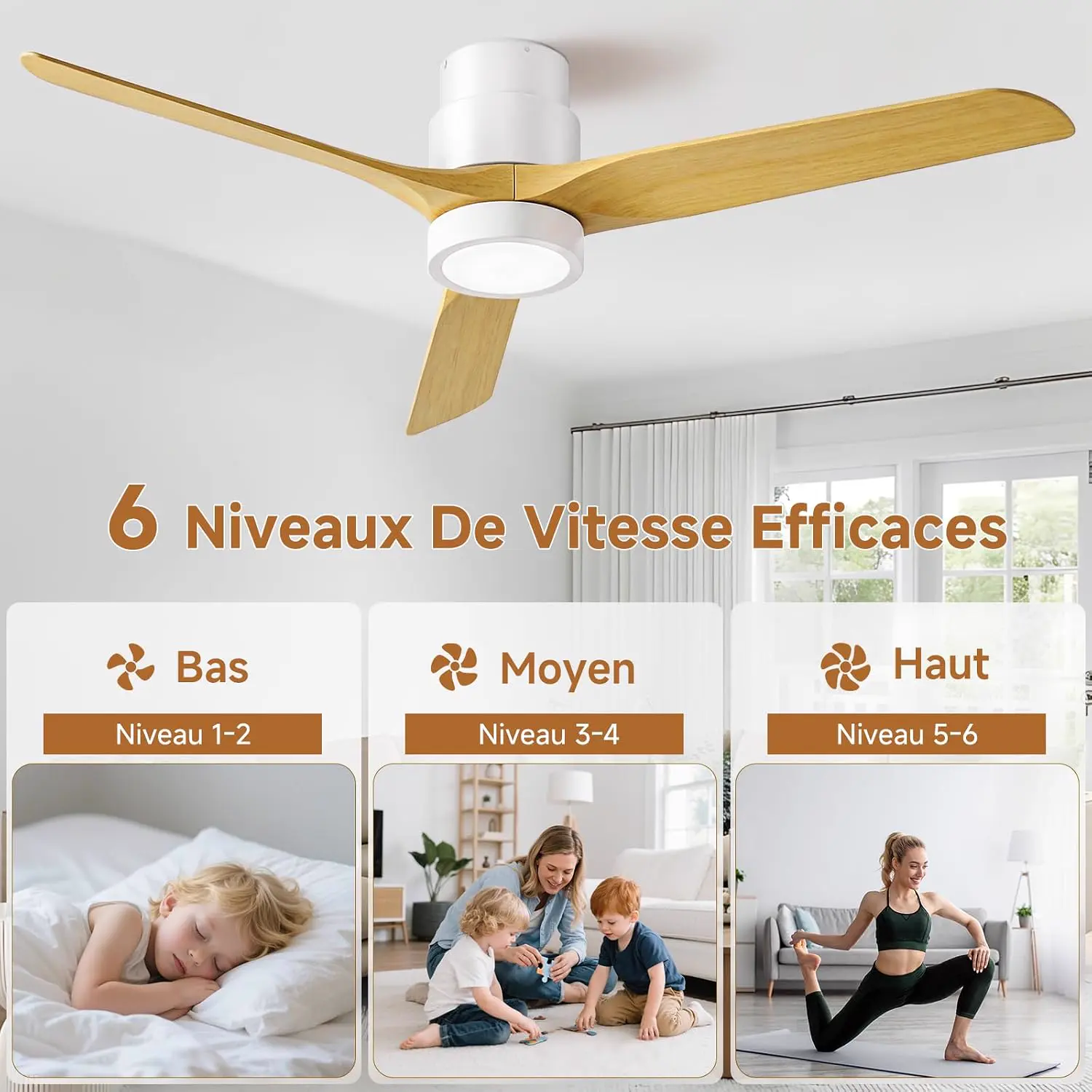 Ateroll Ventilateur Plafond Silencieux, Ventilo Plafond Avec vue 4