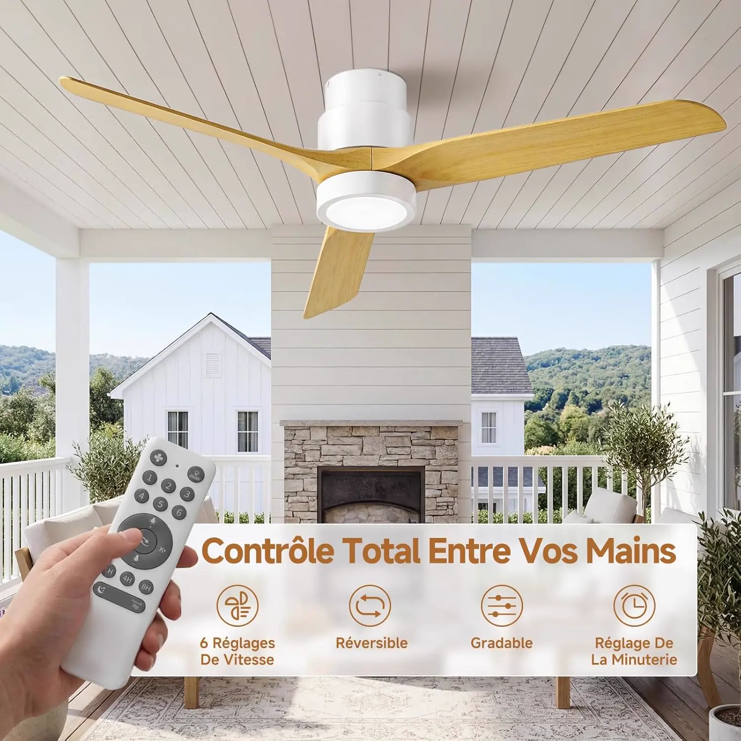Ateroll Ventilateur Plafond Silencieux, Ventilo Plafond Avec vue 6