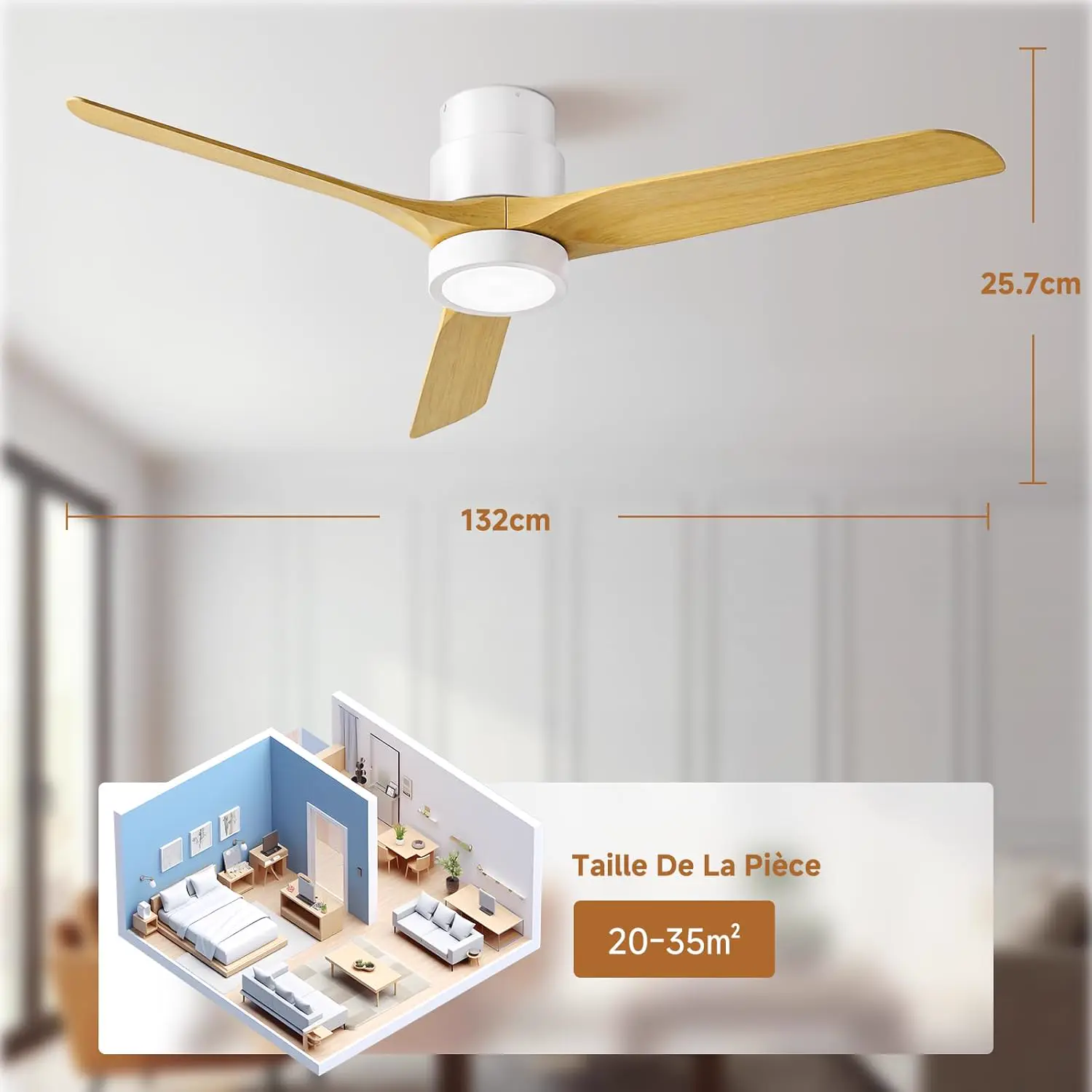 Ateroll Ventilateur Plafond Silencieux, Ventilo Plafond Avec vue 7