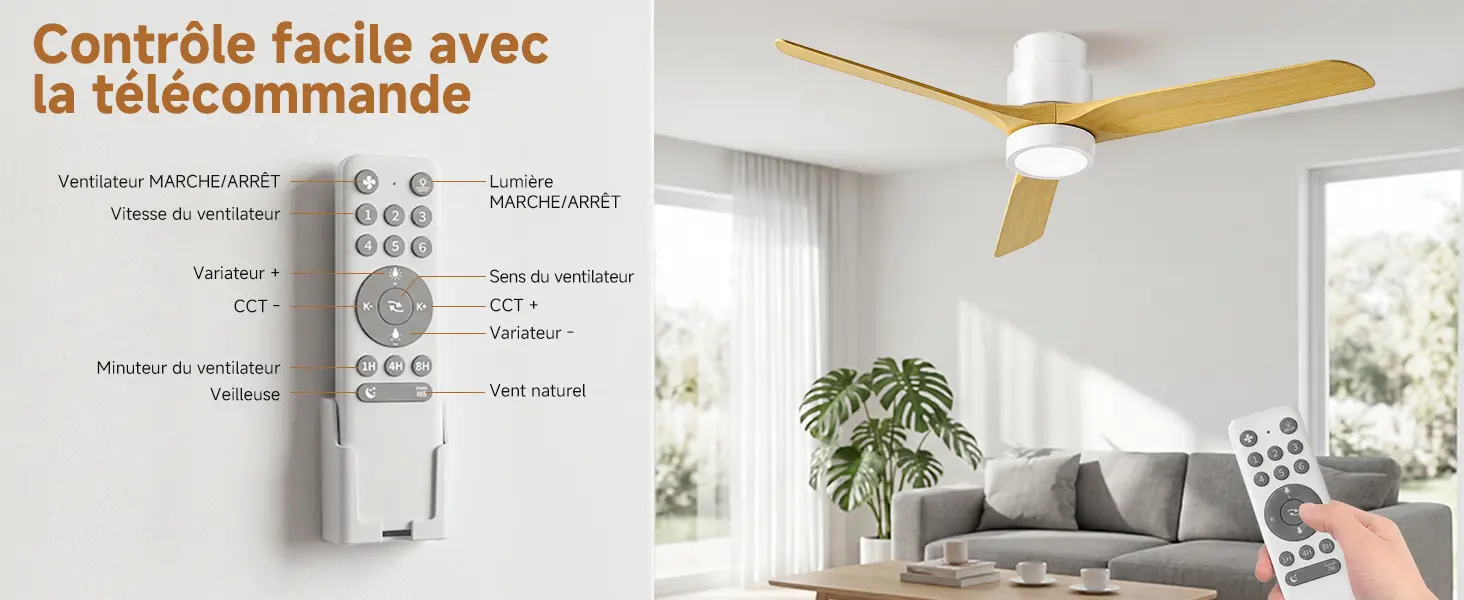 Ateroll Ventilateur Plafond Silencieux, Ventilo Plafond Avec — contenu détaillé 6