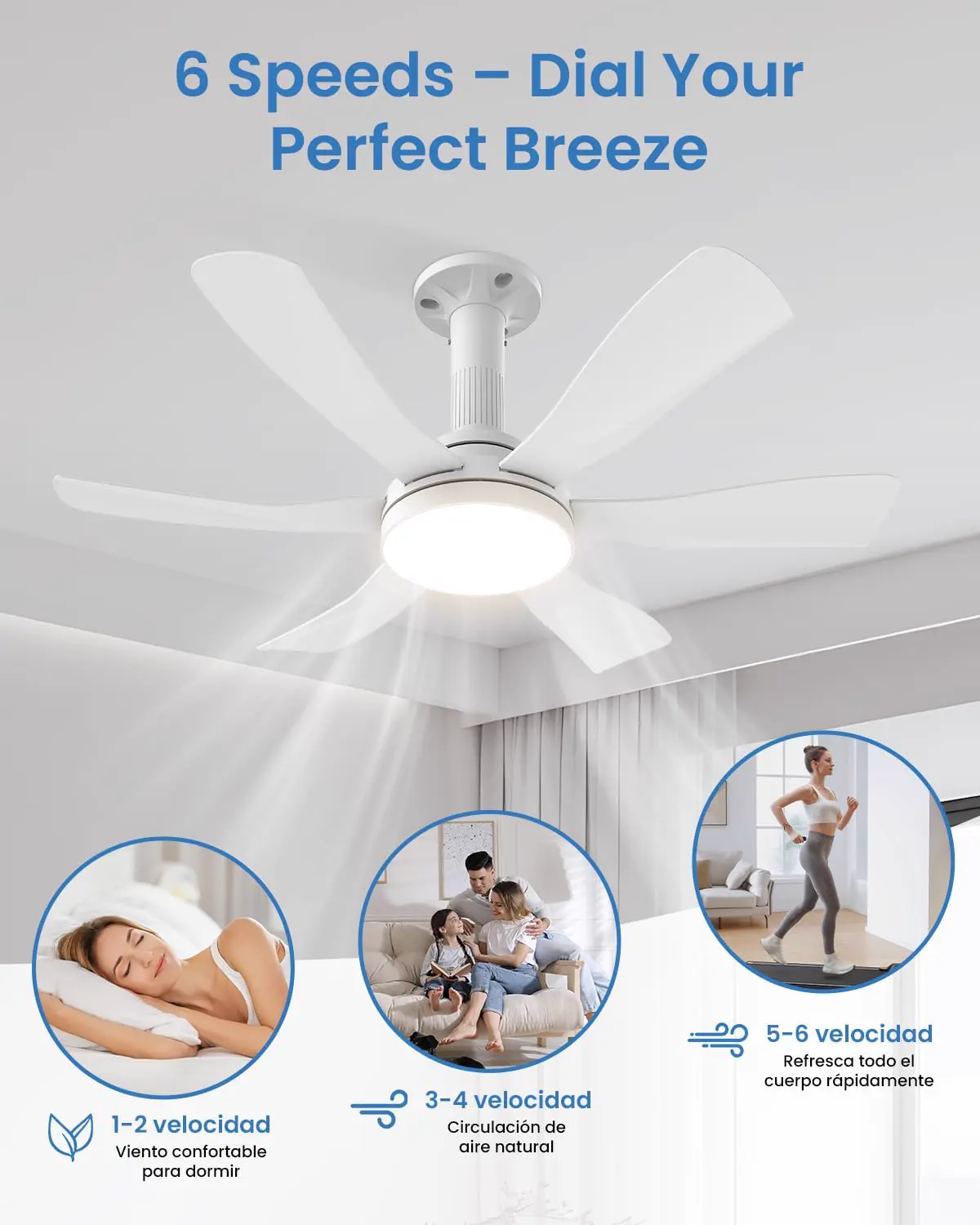 Hisummer 71cm Ventilateur de Plafond avec Lumière et vue 6