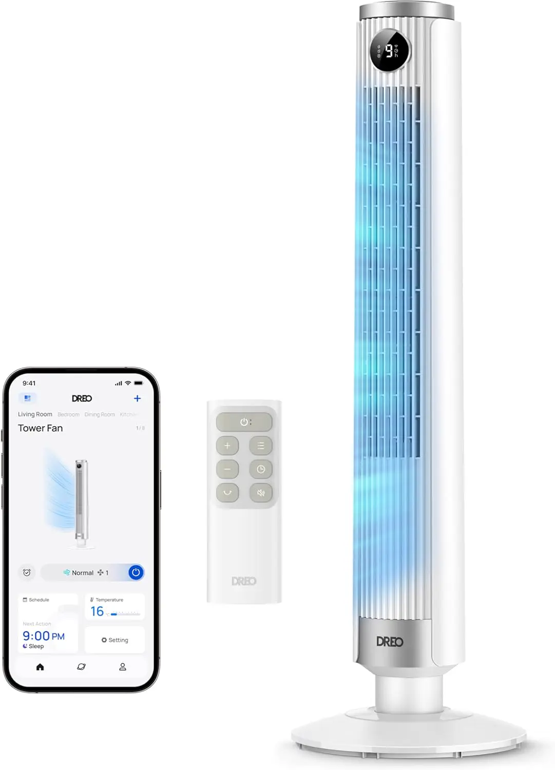 DREO Ventilateur colonne intelligent 554S, ventilateur sur pied