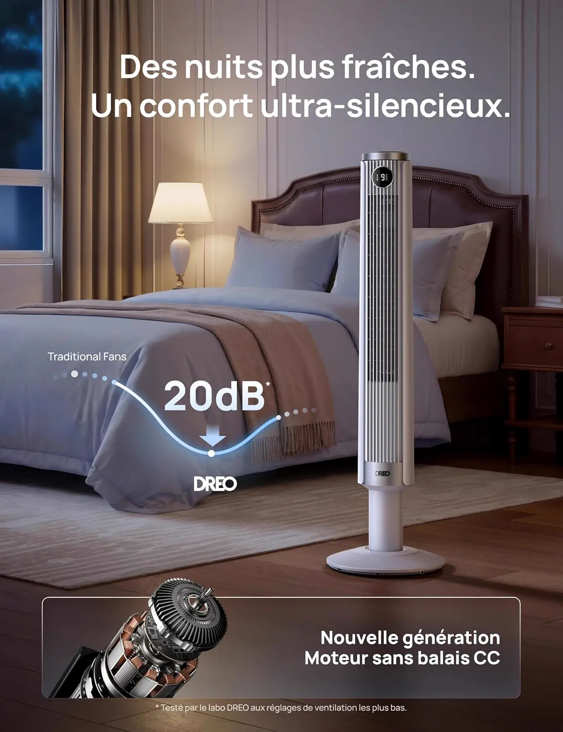 DREO Ventilateur colonne intelligent 554S, ventilateur sur pied vue 5