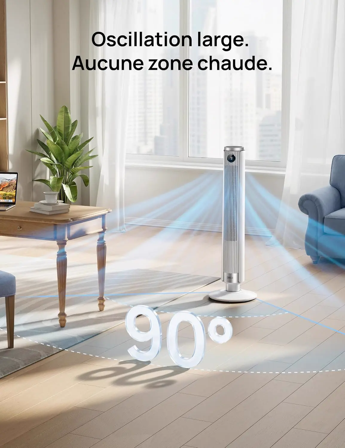 DREO Ventilateur colonne intelligent 554S, ventilateur sur pied vue 7