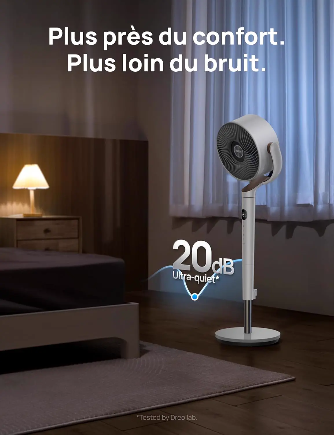 DREO ventilateur sur pied silencieux 20 dB avec oscillation vue 7