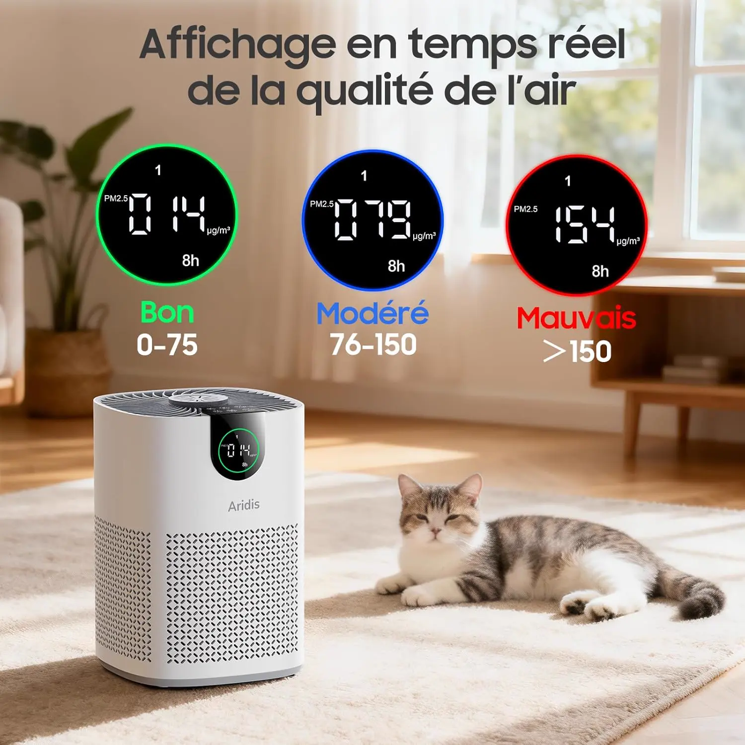Purificateur d'Air Chambre - Air Purifier Hepa Efficace Contre vue 6
