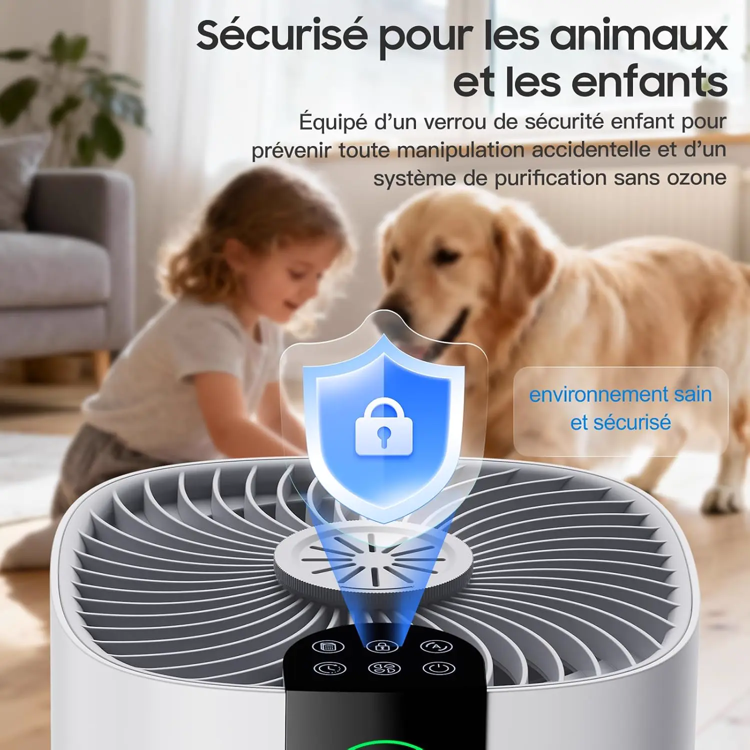 Purificateur d'Air Chambre - Air Purifier Hepa Efficace Contre vue 8