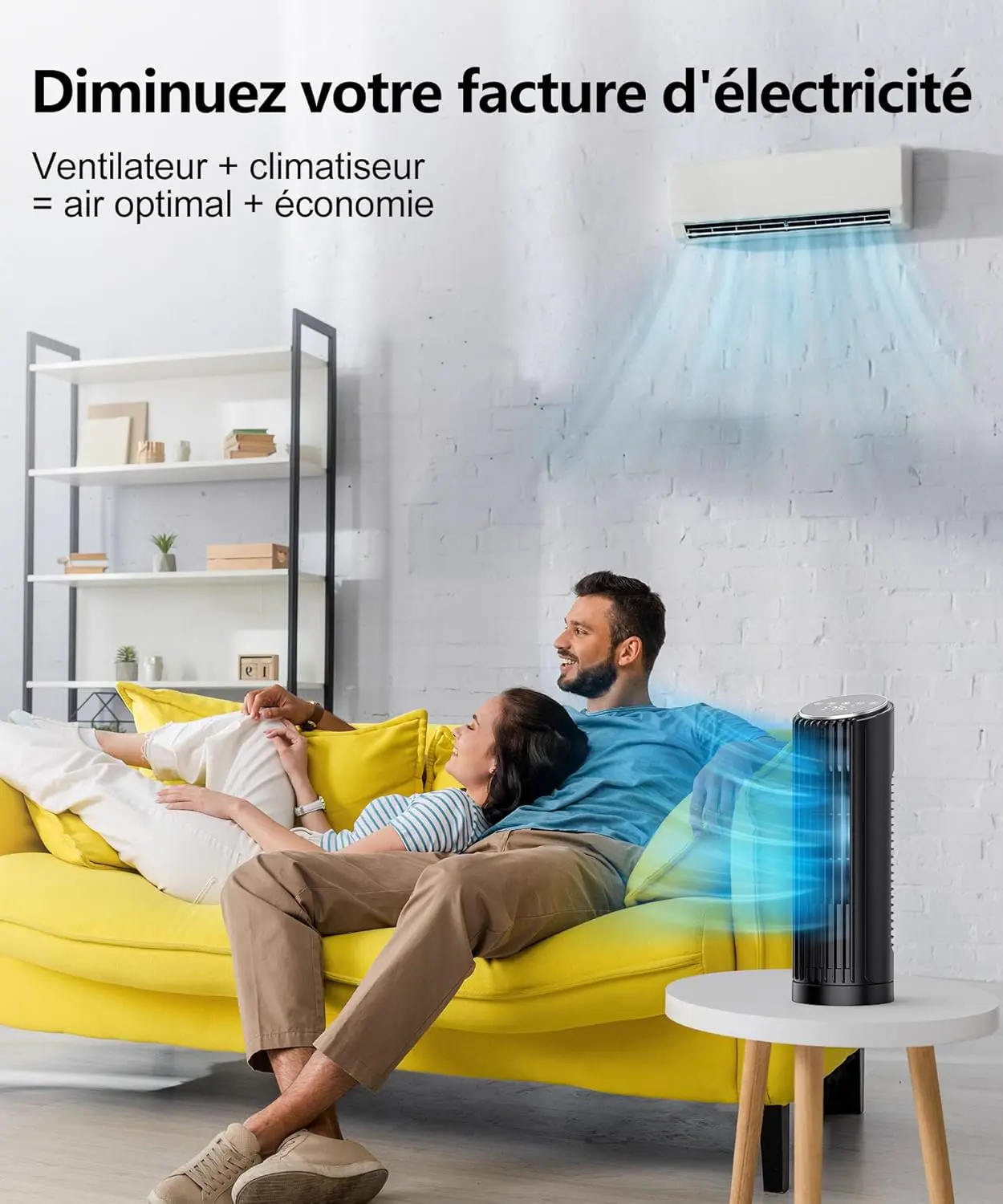 PNTCK Ventilateur tour avec télécommande, 33 cm, silencieux, 4 vue 8