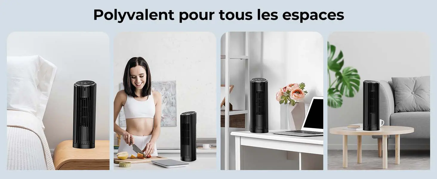 PNTCK Ventilateur tour avec télécommande, 33 cm, silencieux, 4 — contenu détaillé 11