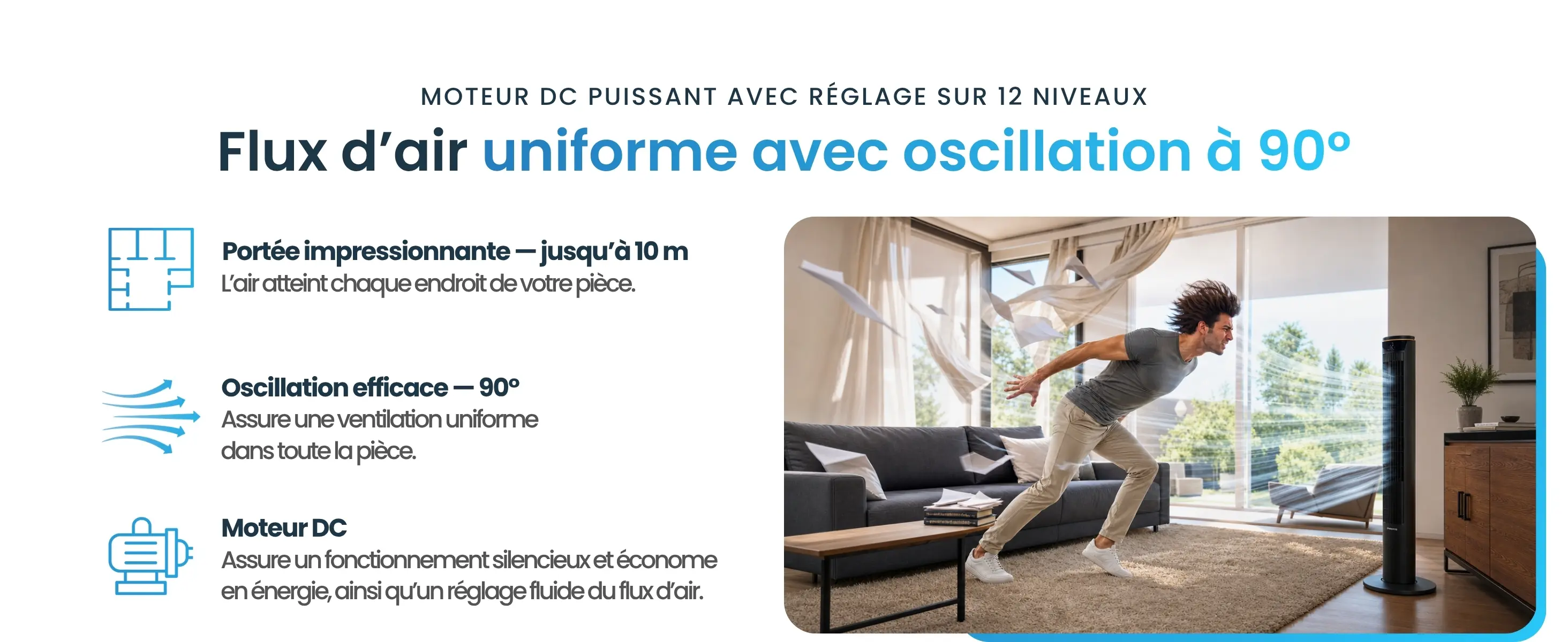 Ventilateur Colonne 107cm MIST WiFi, Tour Ventilateur — contenu détaillé 8