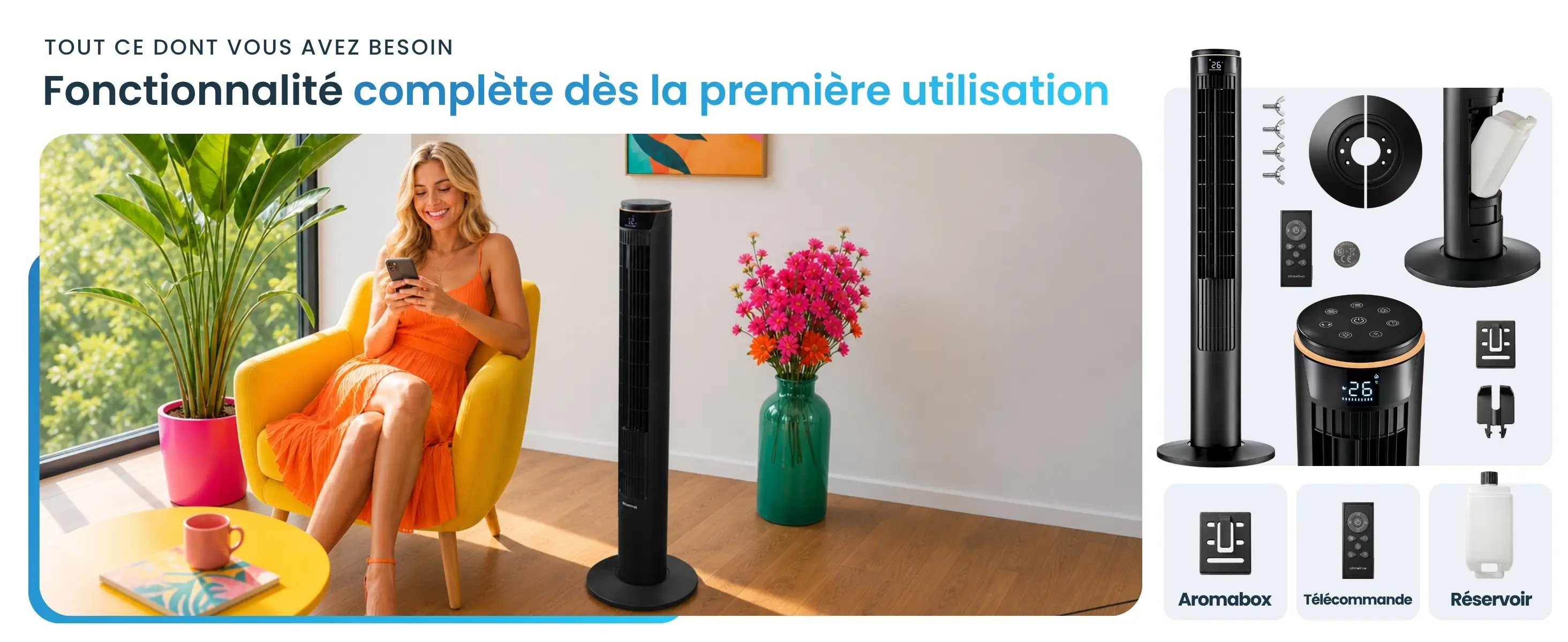 Ventilateur Colonne 107cm MIST WiFi, Tour Ventilateur — contenu détaillé 13