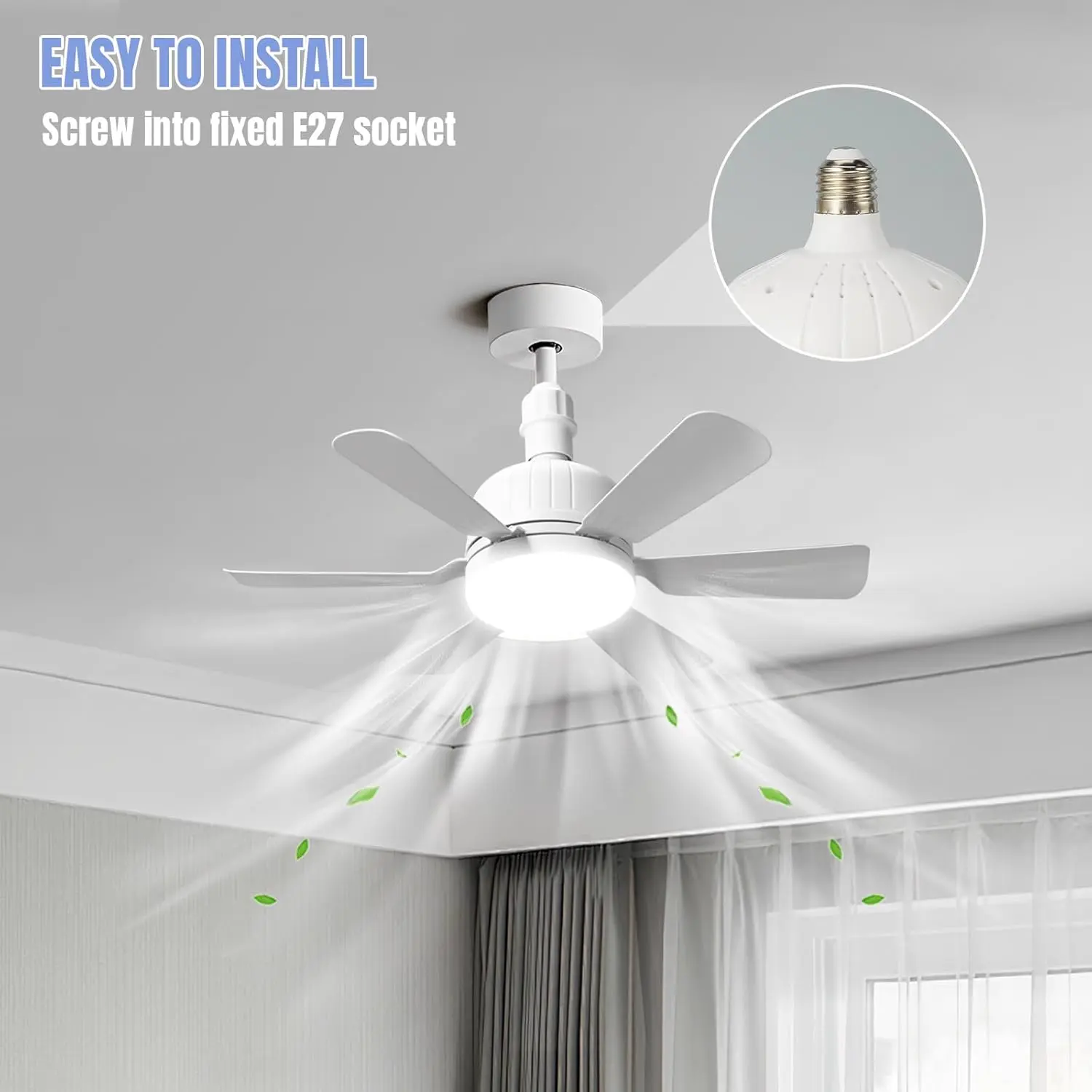 Ventilateur de Plafond avec Lumiere et Telecommande, 46cm LED vue 7
