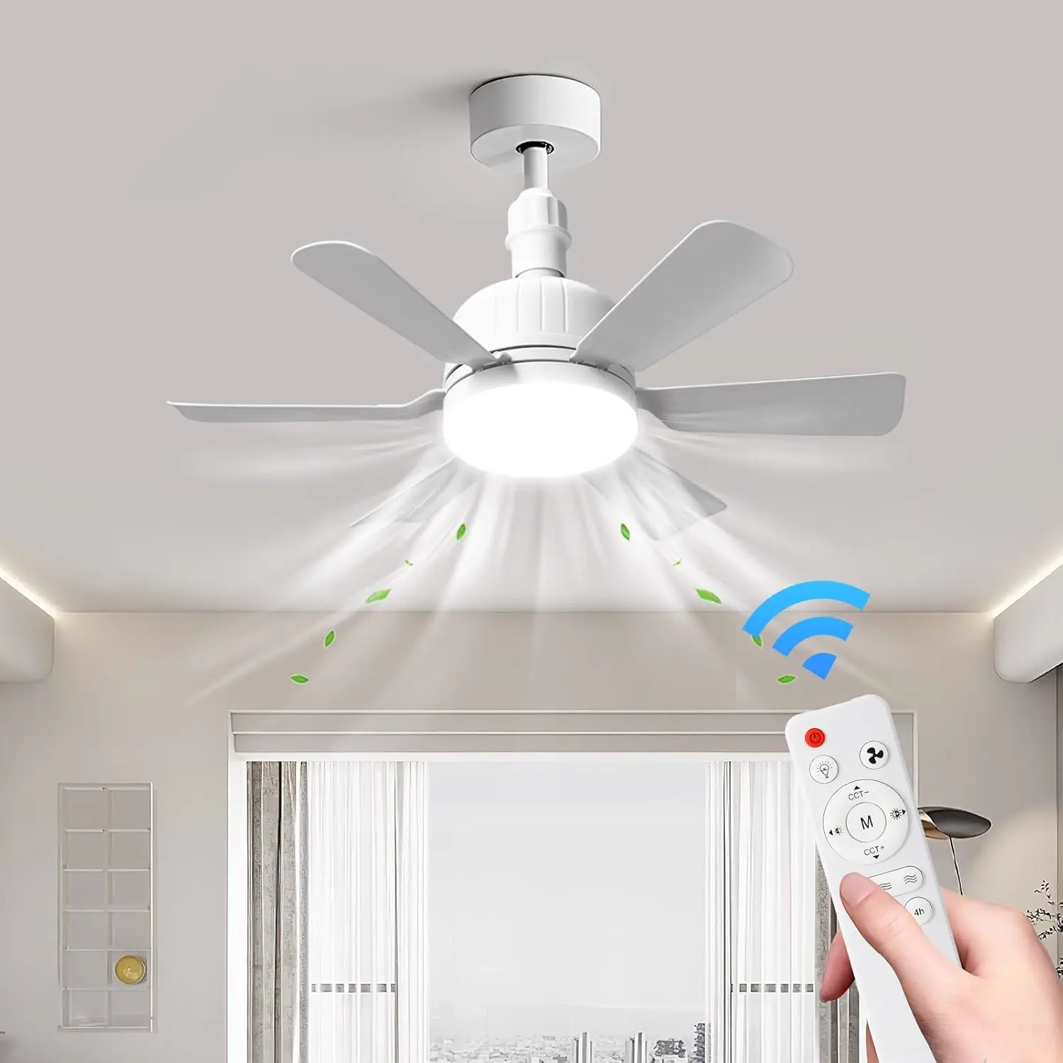 Ventilateur de Plafond avec Lumiere et Telecommande, 46cm LED vue 8