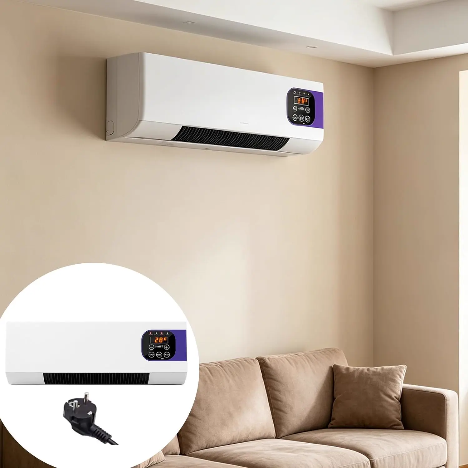 Générique climatiseur,Ventilateur Mural Avec vue 2