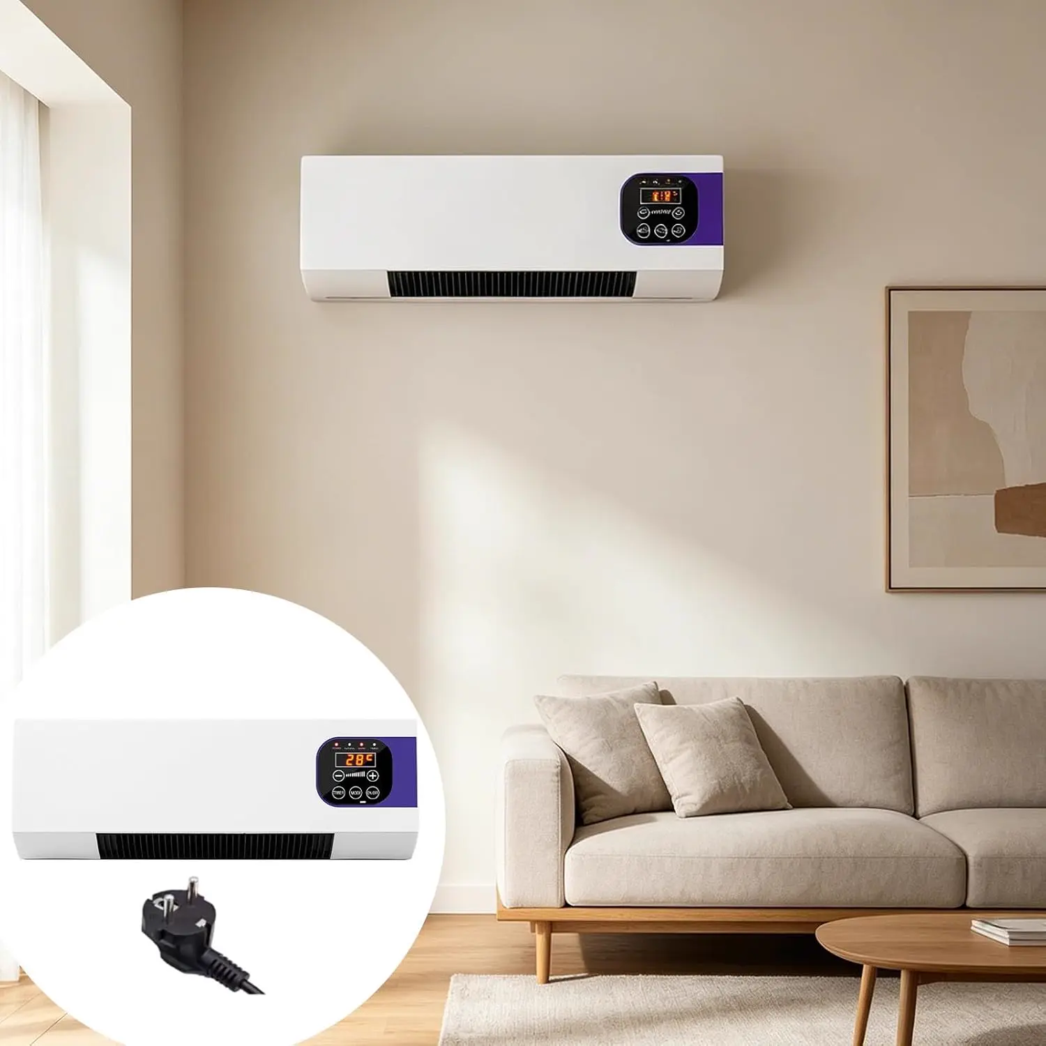 Générique climatiseur,Ventilateur Mural Avec vue 3
