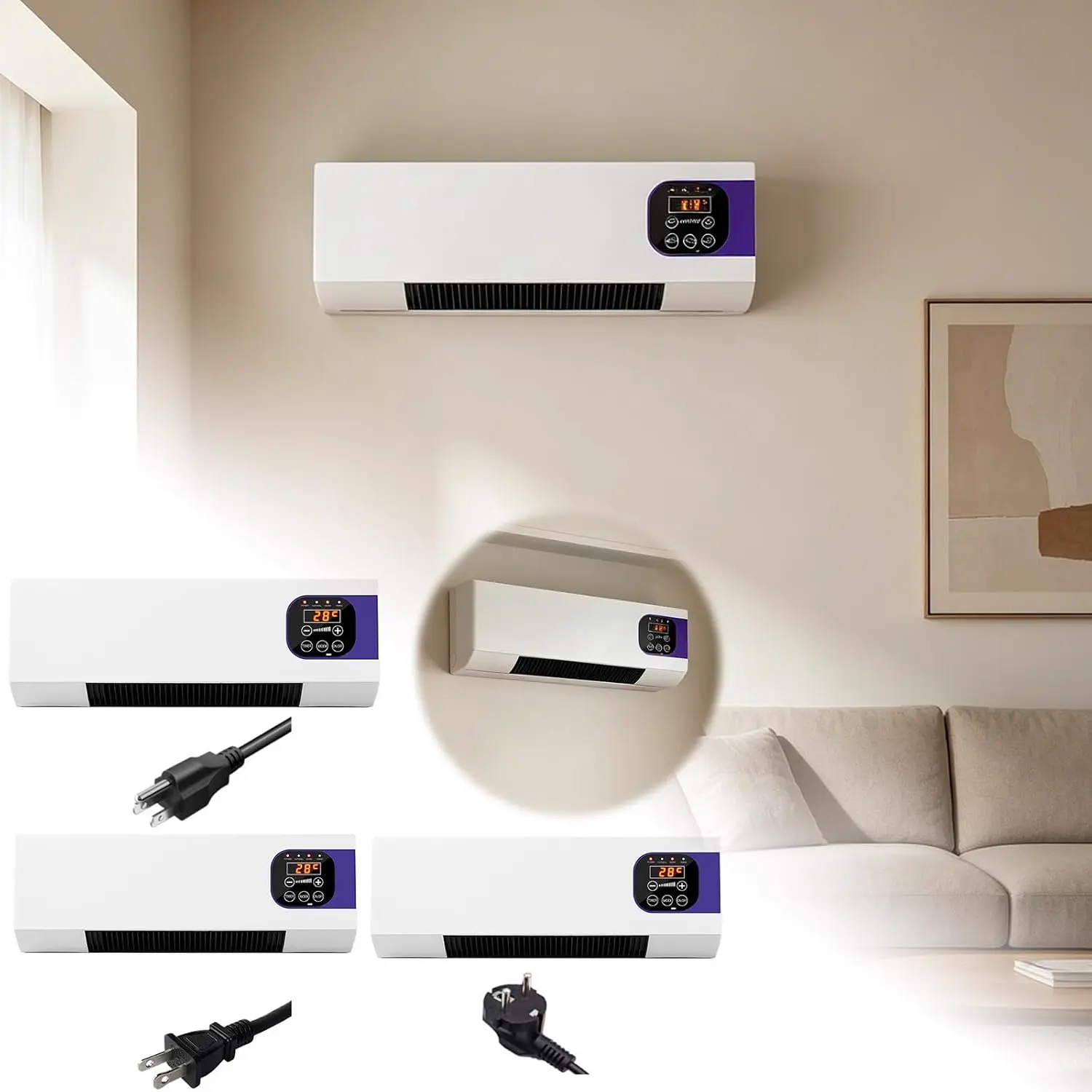 Générique climatiseur,Ventilateur Mural Avec vue 6