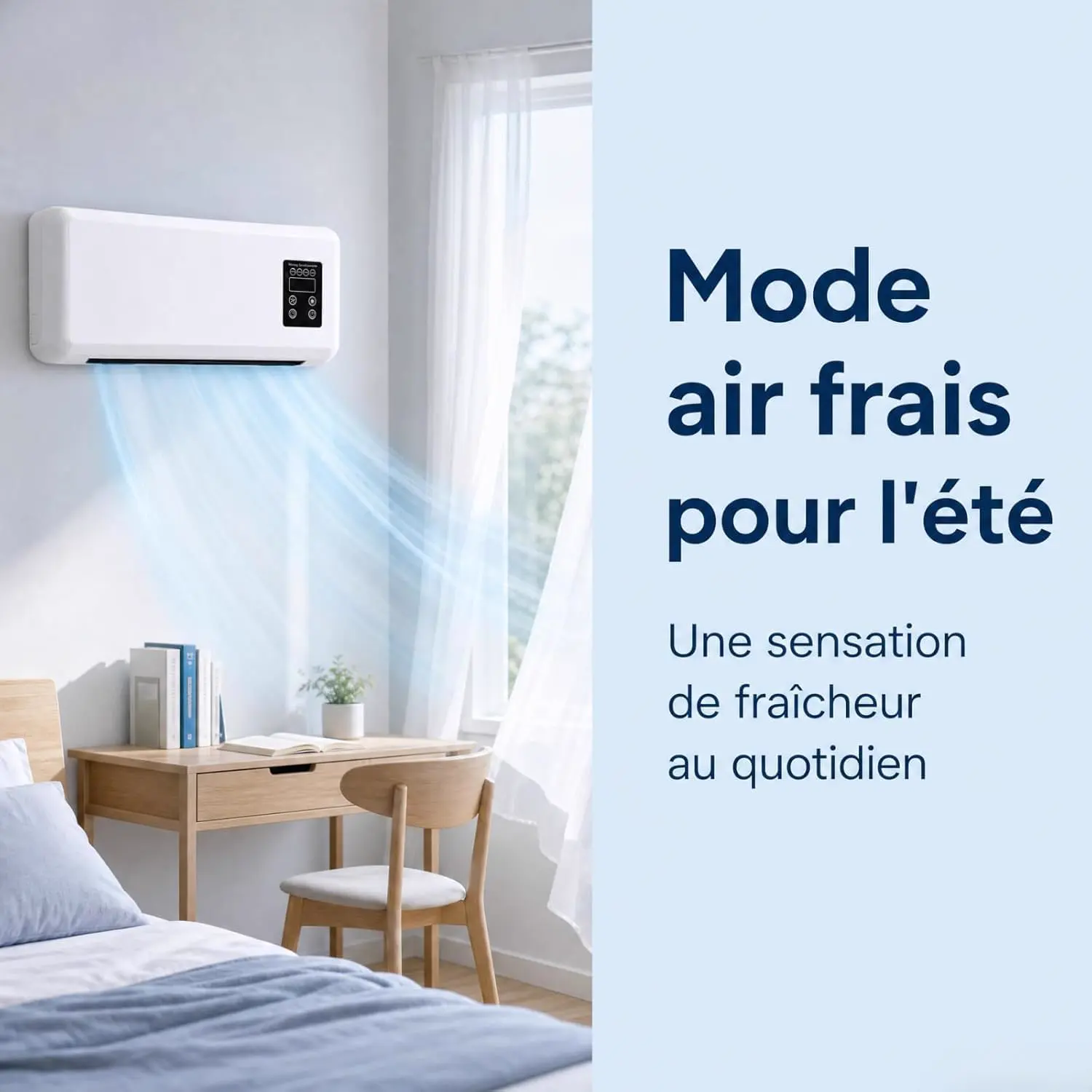 Produit Ventilateur Mural Air Froid et Chauffage avec Télécomm… vue 4