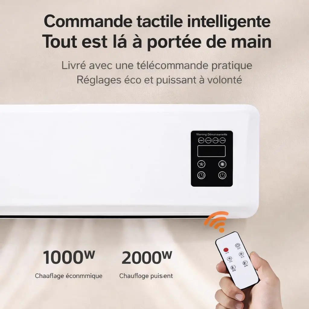 Produit Ventilateur Mural Air Froid et Chauffage avec Télécomm… vue 6