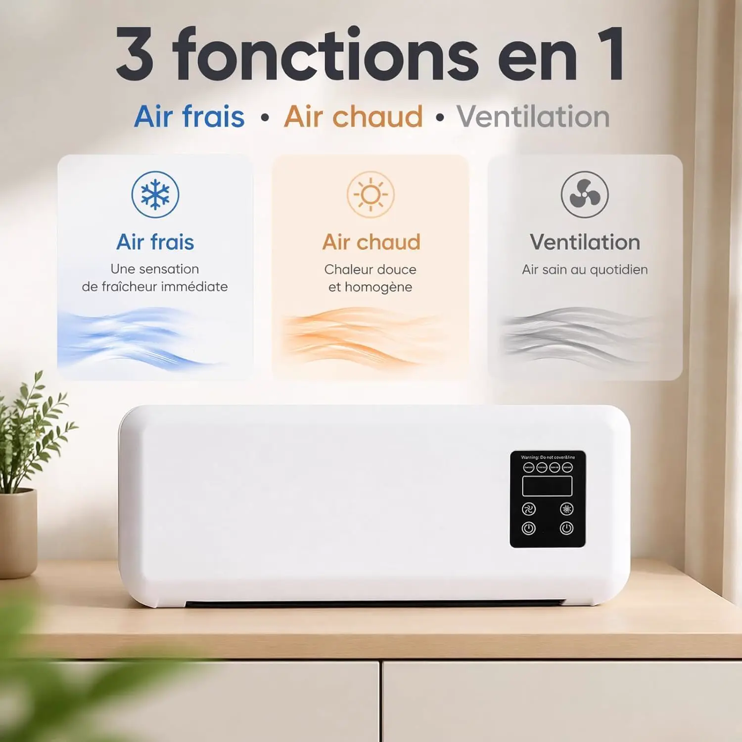 Produit Ventilateur Mural Air Froid et Chauffage avec Télécomm… vue 7