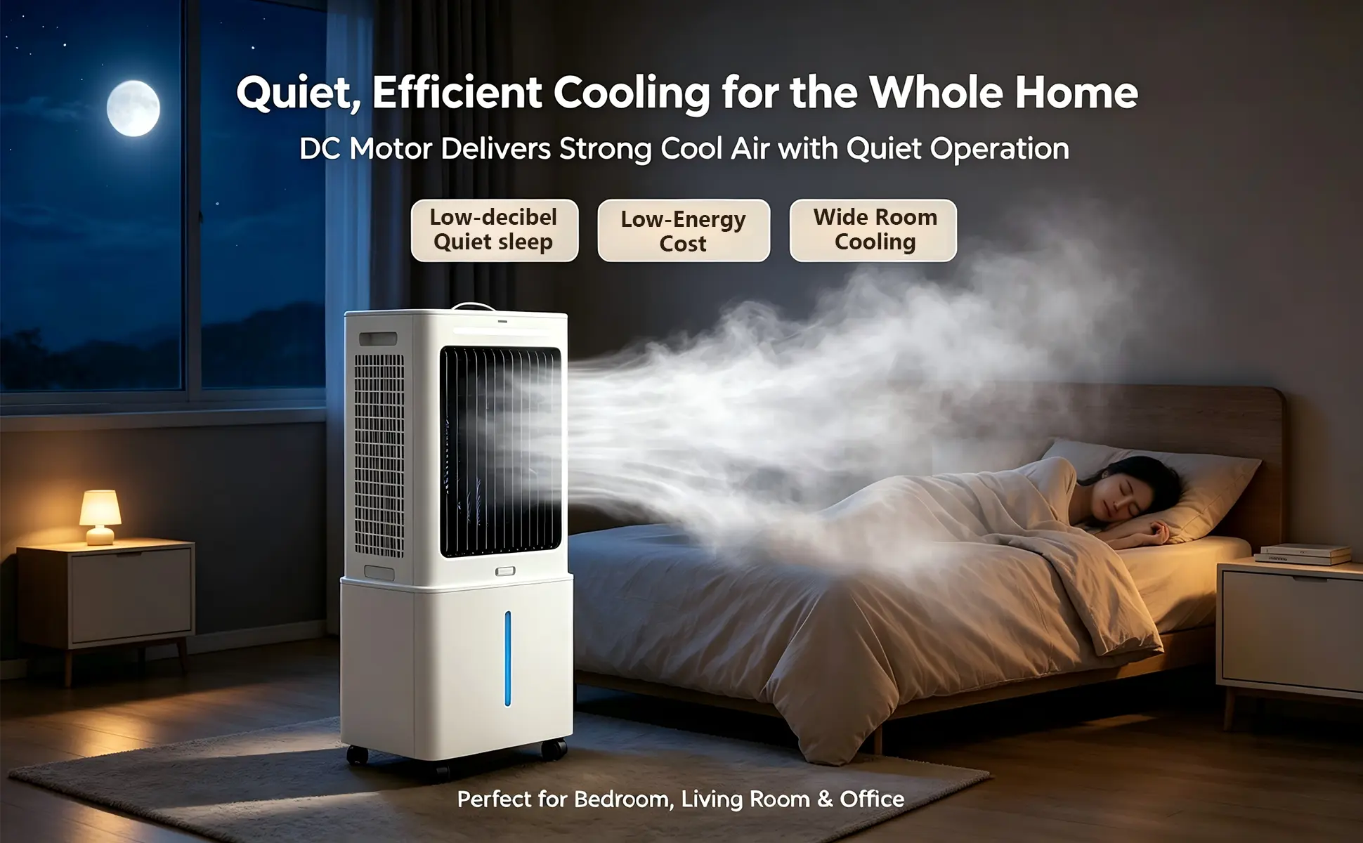 Climatiseur Portable Blanc 8000 BTU Sans Évacuation | 3 Vitesses, Télécommande Incluse, Minuterie 1-12 Heures, Oscillation 90°, Réservoir Amovible — contenu détaillé 5