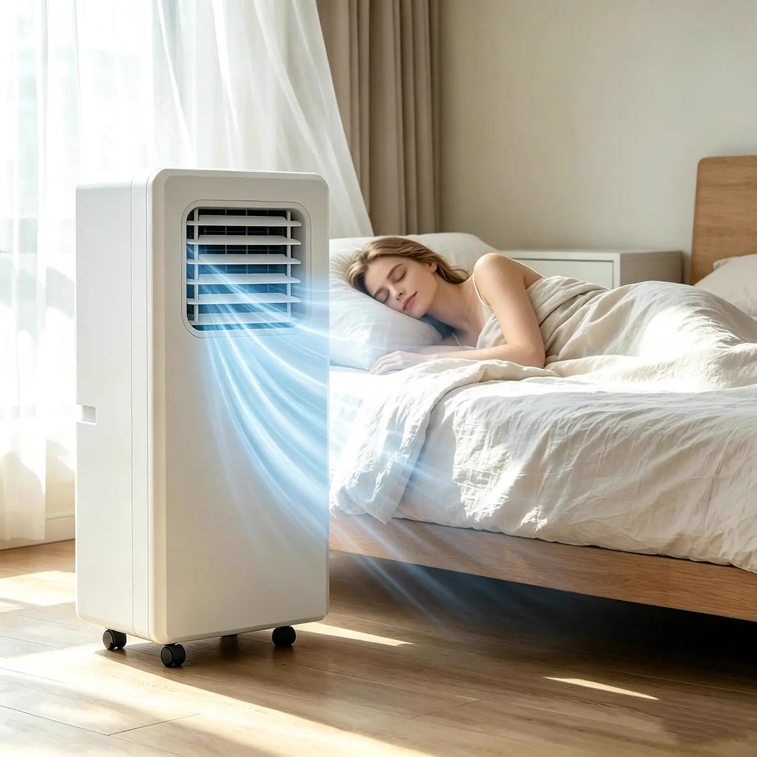 Climatiseur sur Pied,Unité de climatisation puissante 12000btu | Climatiseur Sans Unité Extérieure, De Réduction Du Bruit Sur Roulettes Et Télécommande pour Le Bureau