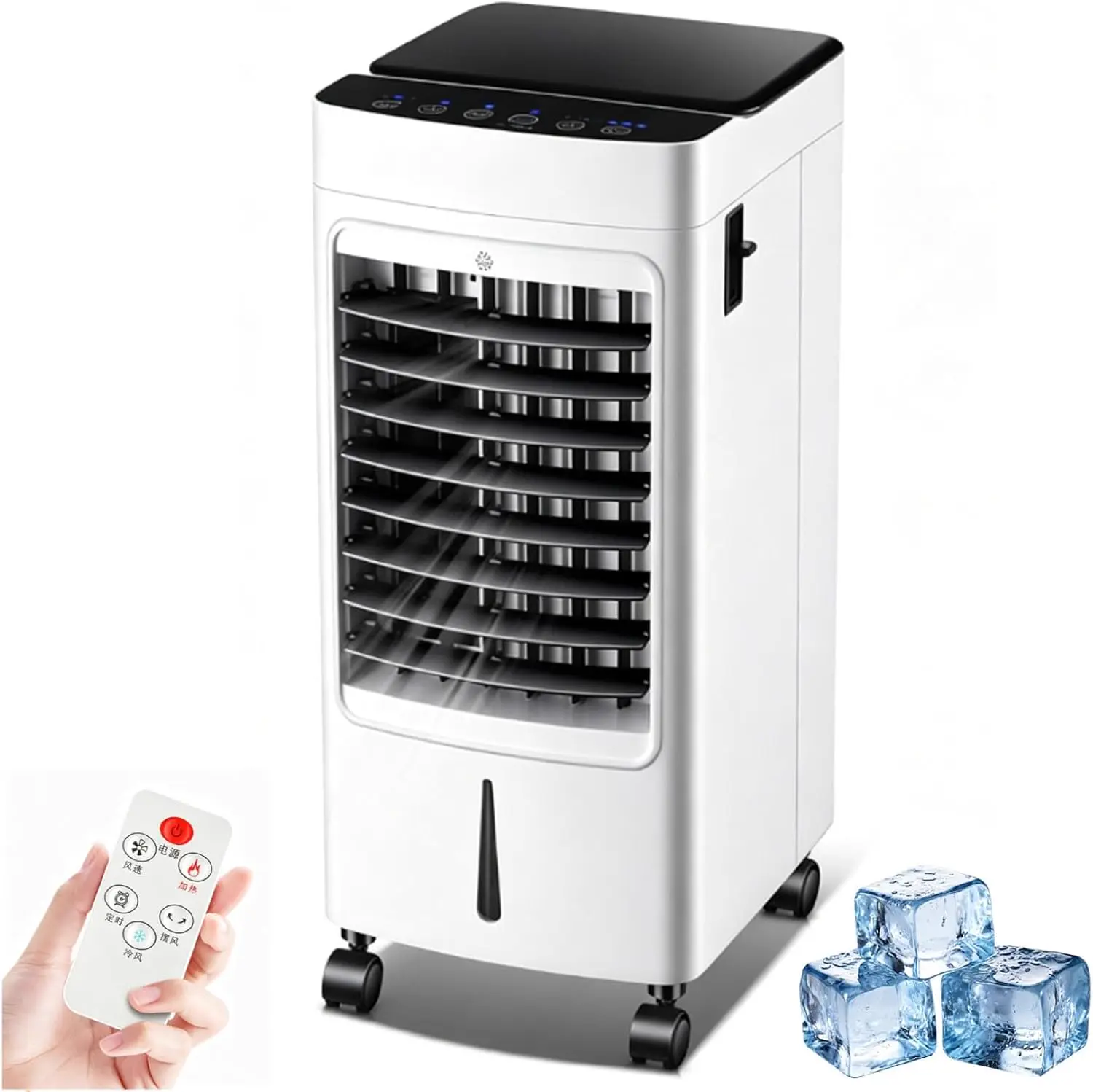 Climatiseur Mobile 3-En-1 9000 Btu 7L Climatiseur Portable | Avec écran LED, télécommande avec 3 vitesses de ventilateur réglables, minuterie de 7h pour dortoir, chambre, bureau, blanc
