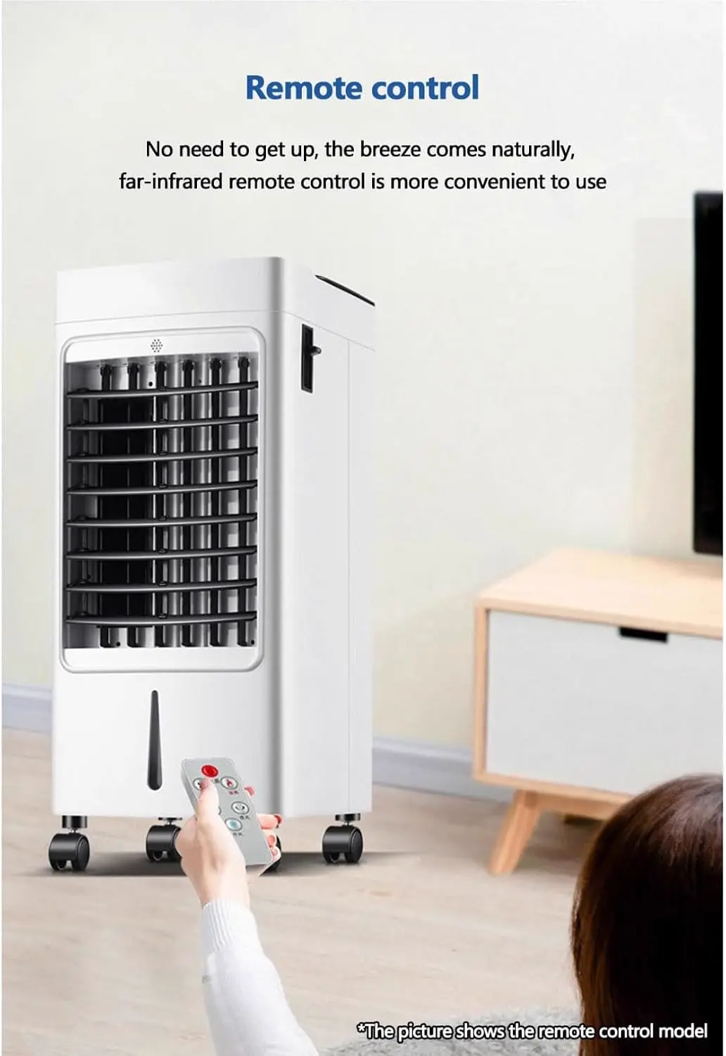 Climatiseur Mobile 3-En-1 9000 Btu 7L Climatiseur Portable | Avec écran LED, télécommande avec 3 vitesses de ventilateur réglables, minuterie de 7h pour dortoir, chambre, bureau, blanc vue 5