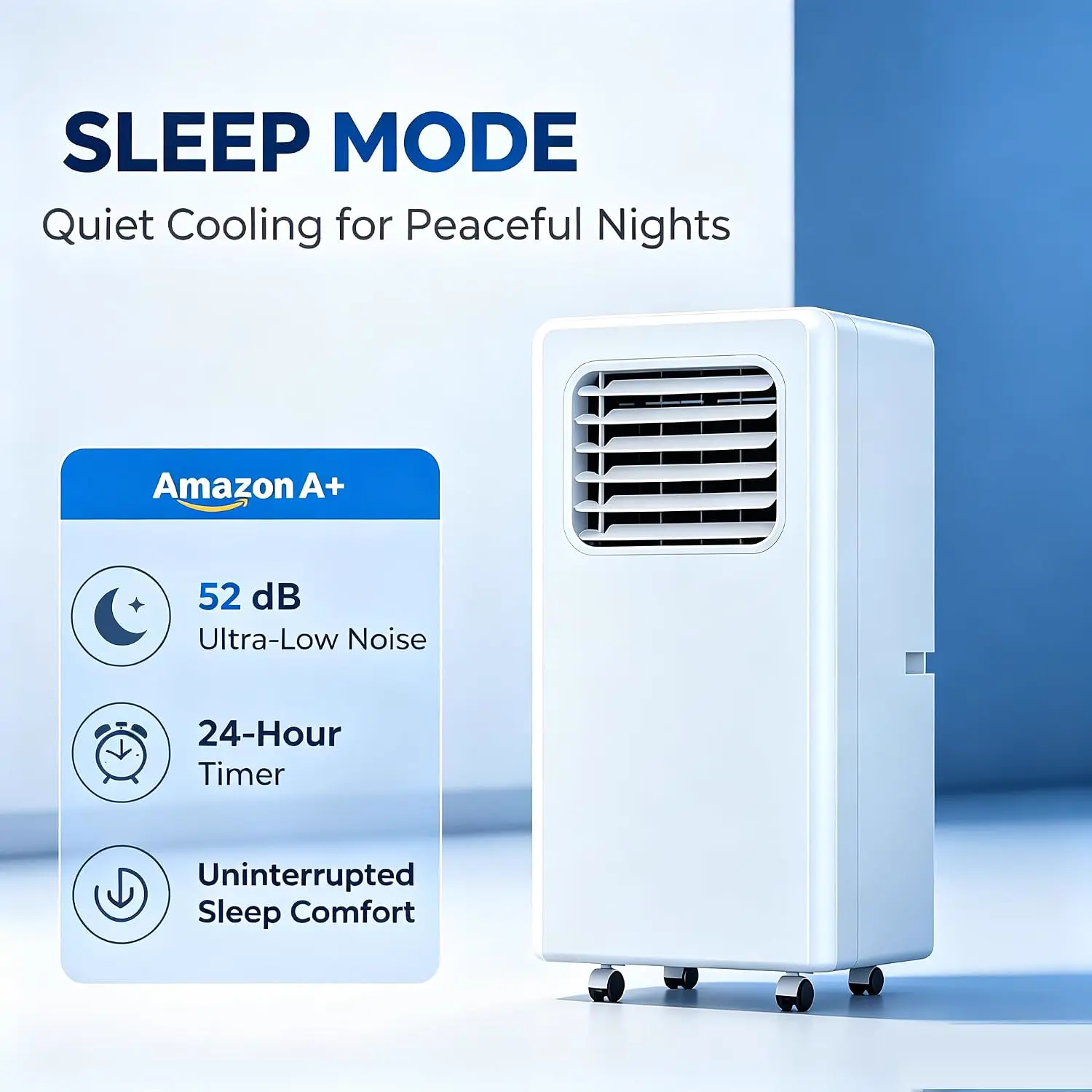 Climatiseur portable silencieux, refroidisseur mobile compact avec filtre à poussière et drainage continu, écran LED et télécommande, pour chambre ou appartement 12000btu vue 6