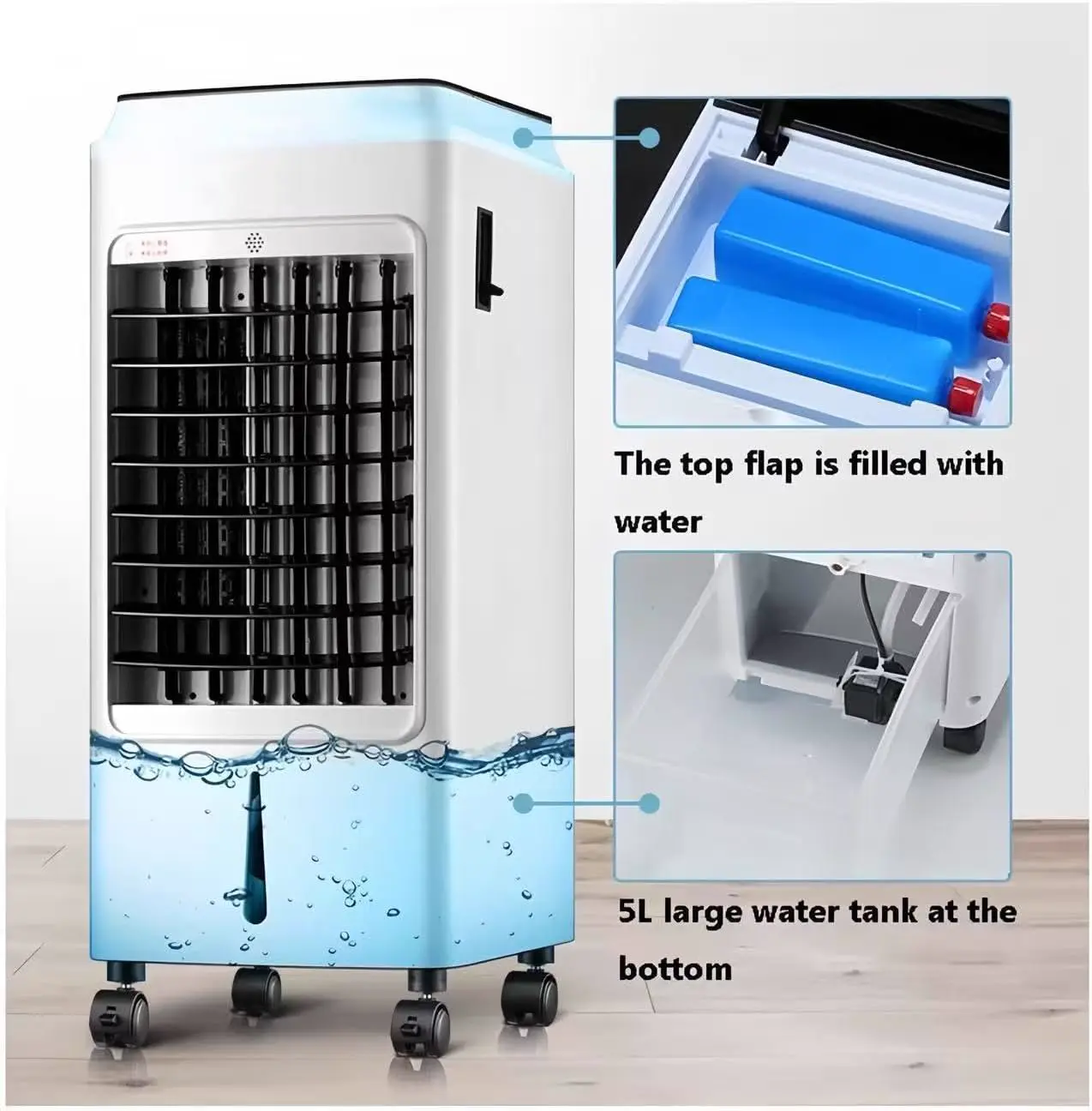 Climatiseur Mobile De Classe A à économie Dénergie De 9000 Btu, Climatiseur Portable 3 En 1 Avec écran Led, Télécommande, Minuterie 24 Heures Et 3 Vitesses De Ventilation Pour Une Utilisation vue 2