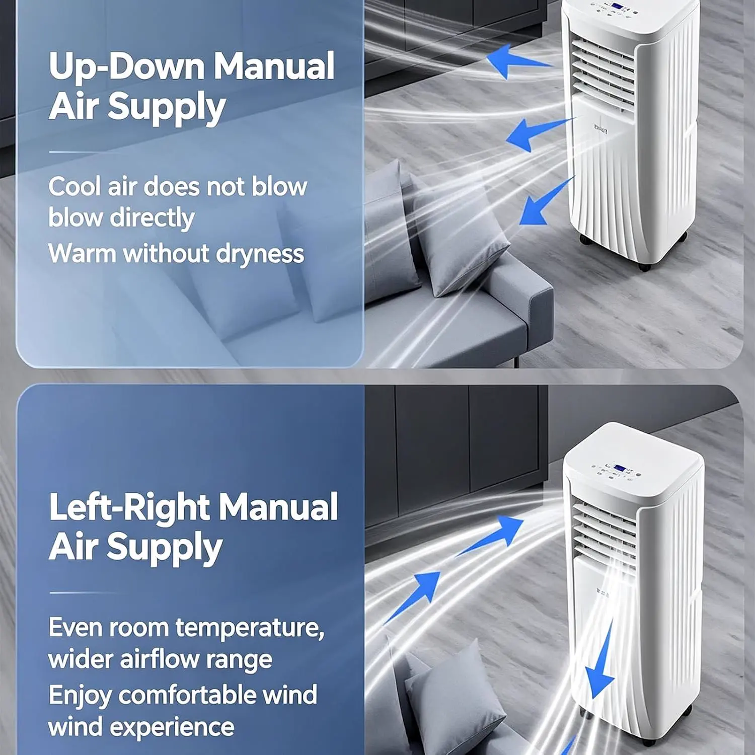 Climatiseur Mobile Puissant (12 000/18 000 BTU) – sans unité extérieure, Silencieux, sur roulettes, avec télécommande – Idéal pour Le Bureau 12000BTU vue 5